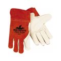 Product Image of 4921 Red Ram Cowhide Leather Double Palm Welding Work Gloves w/ Fleece Lined Palms (Medium)