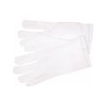 Product Image of 8750 Low Lint 100% Stretch Nylon Reversible White Inspectors Gloves w/ Finger Fourchettes, Small (Box of 12)