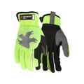 Product Image of 953 HyperFit Mechanics Work Gloves w/ Synthetic Leather Palm & Reflective Logo, Lime (Medium)