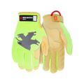 Product Image of 964 Mechanics Gloves w/ Honey Gold Goatskin Leather Padded Palm, TaskFit Design & Reflective Logo (Medium)