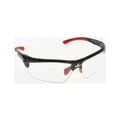 Product Image of DM3 Dominator Scratch-Resistant Safety Glasses, Clear Lens, (Gun Metal/Red)