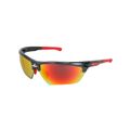 Product Image of DM3 Dominator Anti-Reflective Safety Glasses, Uncoated Fire Mirror Lens (Gun Metal/Red)