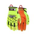 Product Image of PD4900 Predator Mechanic Work Gloves, Kevlar Aramid Liner, TPR Back, High Visibility, Impact 1 (Medium)