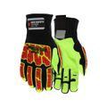 Product Image of PD4906 Predator Mechanic Work Gloves, Oil & Gas Palm, TPR Back, High Visibility (Large)