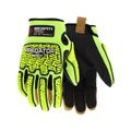 Product Image of PD6901 Predator Mechanic Work Gloves, MAXGrid Palm, TPR Back, High Visibility (Large)