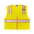 Product Image of SURVL Luminator High Visibility Reflective Surveyor Safety Vest w/ Orange Silver Stripes, Lime (Large)