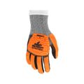 Product Image of UT1952 UltraTech Mechanic Work Gloves, HyperMax HPPE, Nitrile Foam Coated, TPR Back, Black/Orange (Small)