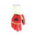 Product Image of UT1953 UltraTech Mechanic Work Gloves, HyperMax HPPE, Nitrile Foam Coated, TPR Back, Lime/Red (Large)