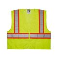 Product Image of VWCCL2LFR Luminator High Visibility Reflective Safety Vest w/ Orange Silver Stripes, Limited Flammability, Lime (2XL)