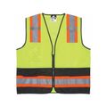 Product Image of WCCL2MLSZ Luminator High Visibility Reflective Safety Vest w/ Orange Silver Stripes, Lime/Black (Medium)