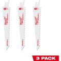 Product Image of 6" 8TPI Drywall SAWZALL Blade (Pack of 3), 48-00-5053
