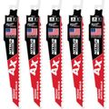 Product Image of 6" 5 TPI AX w/NITRUS Carbide Teeth SAWZALL Blade for Wood with Nails (Pack of 5), 48-00-7551