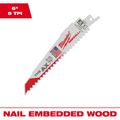 Product Image of 6" 5 TPI AX SAWZALL Blade for Wood with Nails (Pack of 100), 48-01-7021