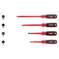 Product Image of 4 Piece 1000V Insulated Screwdriver Set w/ Roll Pouch, 48-22-2204