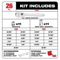Product Image of 1/4" Drive 26 piece Ratchet & Socket Set - SAE, 48-22-9404