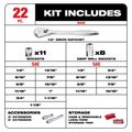 Product Image of 22 piece 1/2" Drive SAE Ratchet and Socket Set with 4 Flat Sides, 48-22-9410