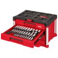 Product Image of 242 Piece 1/4", 3/8", & 1/2" Drive Metric & SAE Ratchet/Socket Set w/ PACKOUT 4-Drawer Tool Box