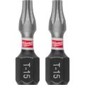 Product Image of SHOCKWAVE Impact Duty 1" TORX T15 Insert Bits (Pack of 25), 48-32-4134