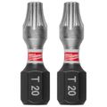 Product Image of SHOCKWAVE Impact Duty 1" T20 Bit Tic Tac with Bit Holder (Pack of 25), 48-32-5013
