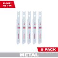 Product Image of 2-3/4" 18TPI U-Shank Metal Cutting Bi-Metal Jig Saw Blades (Pack of 5), 48-42-2120
