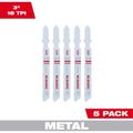 Product Image of 3" 18TPI T-Shank Metal Cutting Bi-Metal Jig Saw Blades (Pack of 5), 48-42-5121