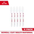 Product Image of 3" 12TPI T-Shank Multi-Material Bi-Metal Jig Saw Blade (Pack of 5), 48-42-5390