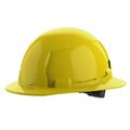 Product Image of BOLT Yellow Full Brim Hard Hat w/ 6 pt Ratcheting Suspension (USA) - Type 1, Class E, 48-73-1123