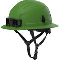 Product Image of BOLT 4PT Custom Green Full Brim Non-Vented Safety Helmet - Type 2, Class E, 48-73-1547C