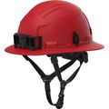 Product Image of BOLT Red Full Brim Safety Helmet w/ FR Chinstrap – Type 2, Class E - Custom Logo, 48-73-1679C