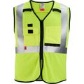 Product Image of AR/FR Cat. 1 Class 2 High Visibility Yellow Mesh Safety Vest (4XL/5XL) 48-73-5204
