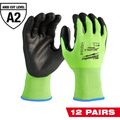 Product Image of 12 Pair High Visibility Cut Level 2 Polyurethane Dipped Gloves (2XL) 48-73-8924B (2XL)