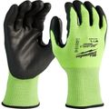 Product Image of High Visibility Cut Level 3 Polyurethane Dipped Gloves (Large) 48-73-8932