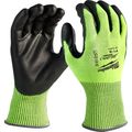 Product Image of High Visibility Cut Level 4 Polyurethane Dipped Gloves (Small) 48-73-8940