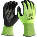 Product Image of Pack of 12 High Visibility Cut Level 4 Polyurethane Dipped Gloves (2XL) 48-73-8944B