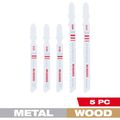 Product Image of 5 Piece T-Shank Bi-Metal Jig Saw Blade Set, 49-22-1178