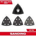 Product Image of 10 Piece 3-1/2" Triangle Sanding Pad and Sandpaper Set, 49-25-2009