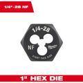 Product Image of 1/4" -28 NF 1" Hex Threading Die, 49-57-5338
