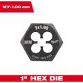 Product Image of M7-1.00 mm 1" Hex Threading Die, 49-57-5341