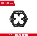 Product Image of M9-1.00 mm 1" Hex Threading Die, 49-57-5349