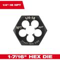 Product Image of 1/4" -18 NPT 1-7/16" Hex Threading Die, 49-57-5391