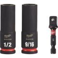 Product Image of 3 Piece SHOCKWAVE Impact Duty 3/8" Drive SAE Deep 6 Point Socket Set, 49-66-4417