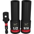 Product Image of 3 Piece SHOCKWAVE Impact Duty 1/2" Drive SAE Deep 6 Point Socket Set, 49-66-4485