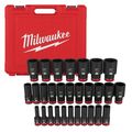 Product Image of 29 Piece SHOCKWAVE Impact Duty 1/2" Drive Metric Deep 6 Point Socket Set, 49-66-7015