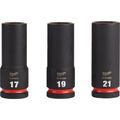 Product Image of 3 Piece SHOCKWAVE Impact Duty 1/2" Drive Metric Deep 6 Point Socket Set, 49-66-7025
