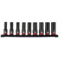 Product Image of 9 Piece SHOCKWAVE Impact Duty 1/2" Drive Metric Deep 6 Point Socket Set, 49-66-7032