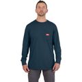 Product Image of GRIDIRON Pocket T-Shirt - Long Sleeve Blue (Small) 606BL-S