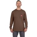 Product Image of GRIDIRON Pocket T-Shirt - Long Sleeve Brown (3XL) 606BR-3X