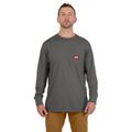 Product Image of Gray GRIDIRON Pocket T-Shirt - Long Sleeve (XL), 606G-XL