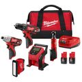 Product Image of M12 Drill/Driver, Impact Driver, Flood Light, Ratchet, Inflater Kit
