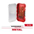 Product Image of 10 Piece Shockwave Impact Duty Red Helix Titanium Step Drill Bit Set, 48-89-4859